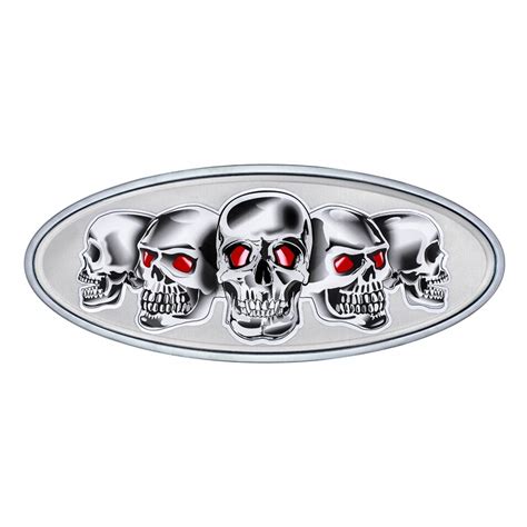 United Pacific Chrome Die Cast Skull Emblem For Peterbilt Shop For