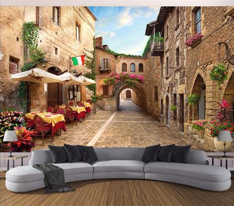Custom Mural Photo 3d Wallpaper Alley Street View Picture