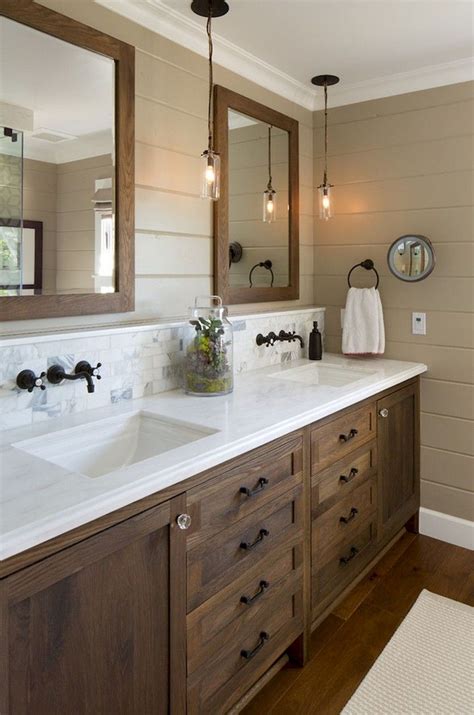 Modern farmhouse bathroom remodel reveal white cottage. 56+ Amazing Rustic Master Bathroom Remodel Ideas | Rustic ...