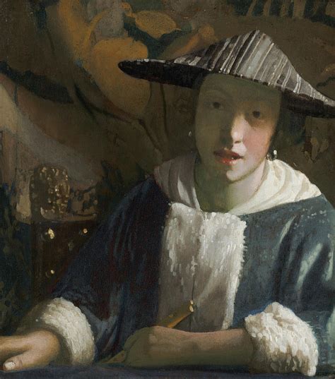 Girl With A Flute Painting By Attributed To Johannes Vermeer Fine Art