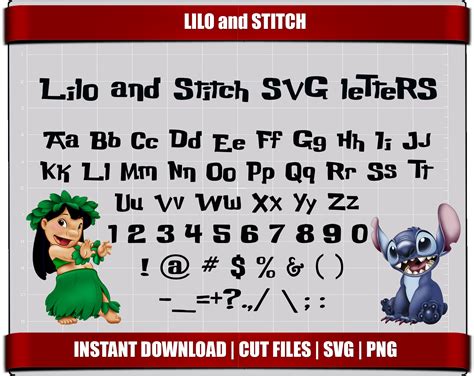Lilo And Stitch Font Lilo And Stitch Alphabet Letters Lilo Etsy Images