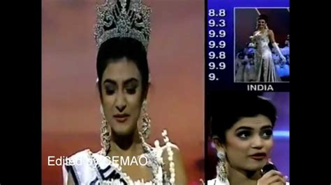 sushmita sen india miss universe 1994 crowning moment youtube