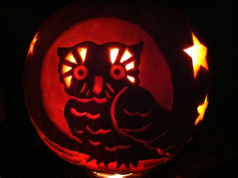 Night Owl Carved Pumpkin Owl Night Owl And Owl Pumpkin