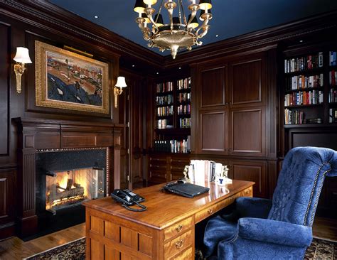 Library Home Office Den And Study Custom Made Red Mahogany Library