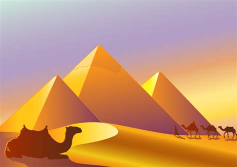Creative Egypt Pyramids Background Vector Graphics 01 Free Download