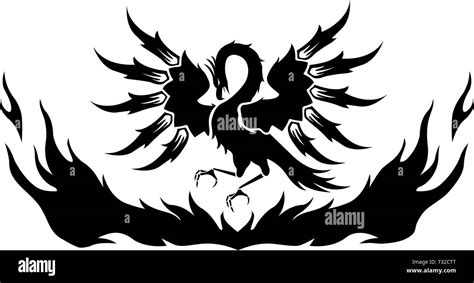 Phoenix Rising From Flames Vector Illustration Stock Vector Image And Art