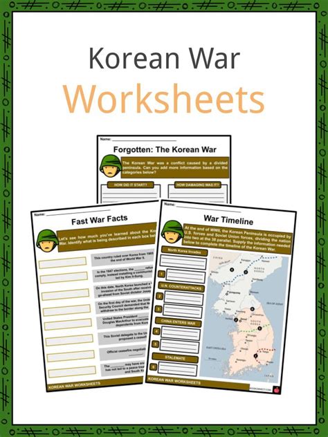 Korean War Facts Worksheets And Divison Of Korean Peninsula For Kids