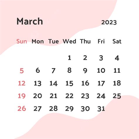 Calendário Mensal De Março De 2023 Png O Calendário De Março