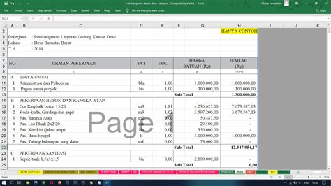 Rumah idamannouraian item pekerjaanjumlah rab rencana anggaran biayanouraian item pekerjaansatvolumeharga satuan (rp)jumlah harga (rp)123456ipekerjaan. Contoh R A B Bangunan - Rajiman