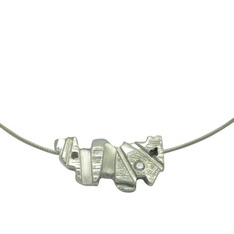 Fan Medium Silver Horizontal Necklace Genna Delaney Jewellery Artist