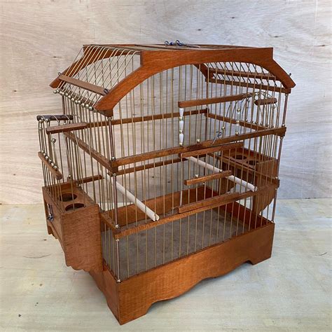 Naturbird Duplex Wooden Cage Bird Cage Etsy In 2021 Canary Cage Bird Cage Decor Wooden Bird