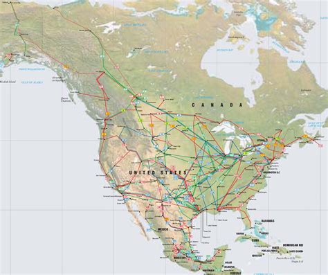 North America Pipelines Map Crude Oil Petroleum Pipelines Natural
