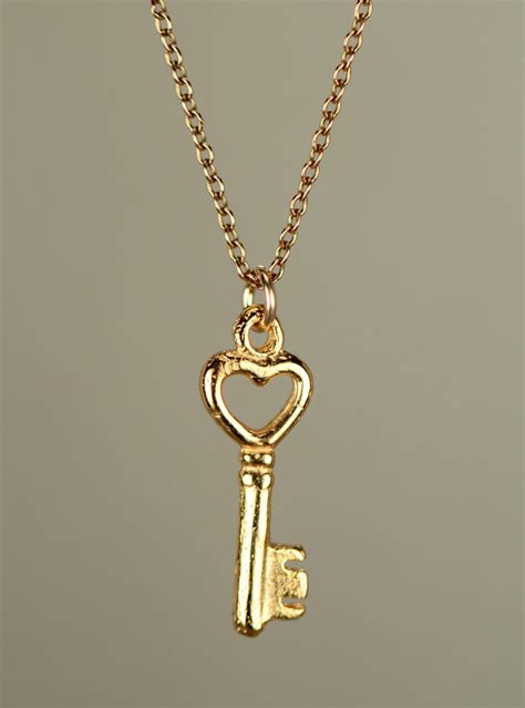 Gold Key Necklace Key To My Heart Tiny Key Necklace Heart Etsy Australia