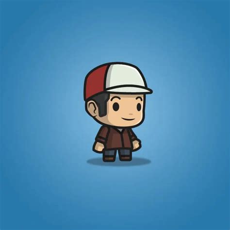 Boy With Hat 2d Hero Character Sprite Royalty Free Game Asset