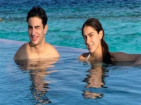 Sara Ali Khan Enjoys A Dip In The Waters With Brother Ibrahim Ali Khan