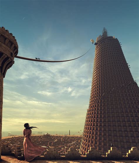 The Tower Of Babylon Digital Paintings Fantasy Scenery