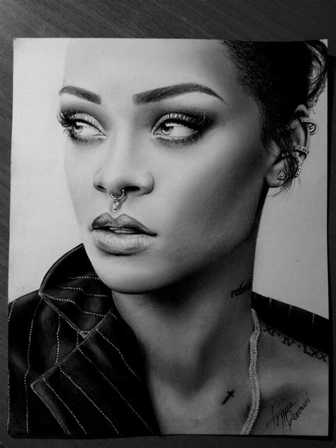 Rihanna Portrait Drawing Riri Drawing Badgalriri 🤗 Realistic Sketch