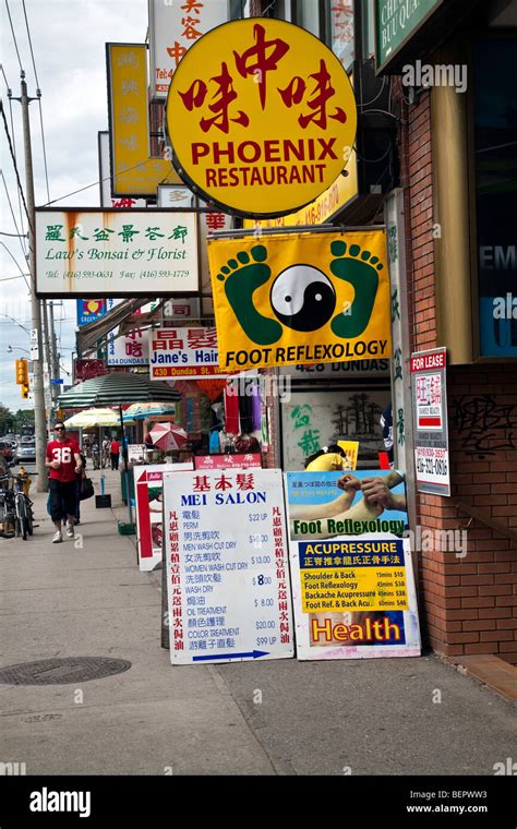 Canadachinatown In Torontoontario Colorful Market Outdoors Of