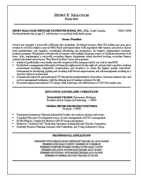 The automotive general manager resume sample provides the basic structure for your document. Resume Sample 9 - Automotive General Manager resume ...