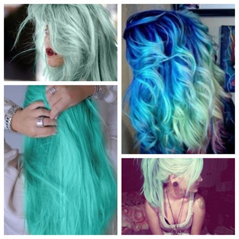 Blue hair, teal hair, mintgreen hair, dipdyed hair. | Dip dye hair, Teal hair, Hair