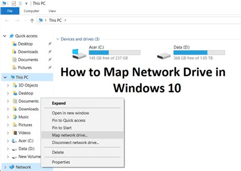 Steps On How To Map A Network Drive On Windows 10 Appuals
