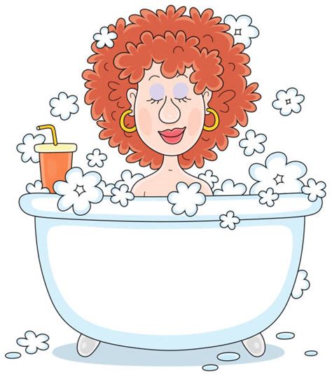Drawing Of The African Woman In Bubble Bath Illustrations Royalty Free