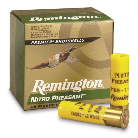 Remington Nitro Pheasant Loads 20 Gauge Np20m 3 1 14 Ozs 25