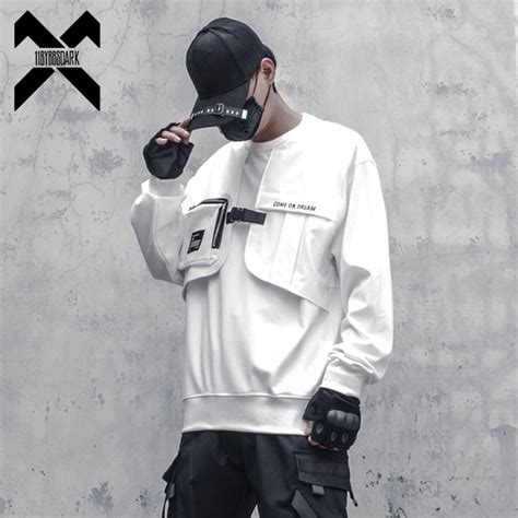 11 Bybbs Dark Men Patchwork Sweatshirt Hip Hop Streetwear 2021 Fashion