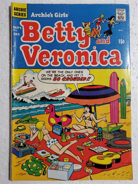 archie s girls betty and veronica 165 vg 1969 bikini cover archie