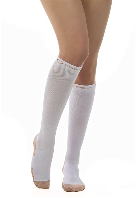 Copper Fit Women Energy Compression Knee High Socks White Large Xl