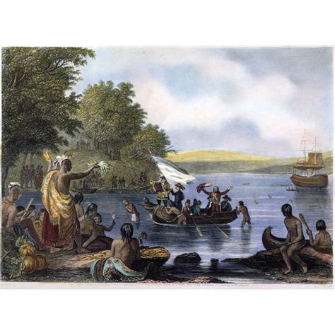 Henry Hudson D 1611 Nenglish Navigator The Landing Of Henry Hudson In