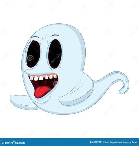 White Spooky Ghost Cartoon Stock Vector Illustration Of Body 60782921
