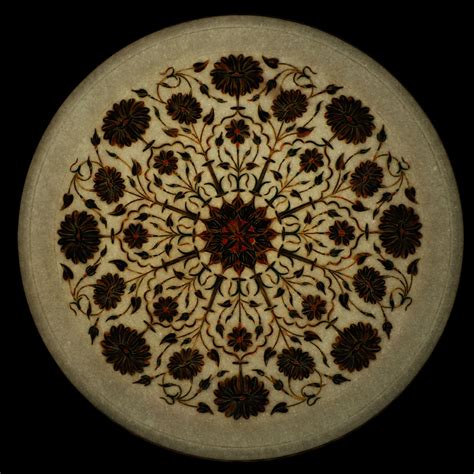 Looking for quilting project inspiration? White Marble Round Wall Plate Great Mosaic Art Design - Artefactindia
