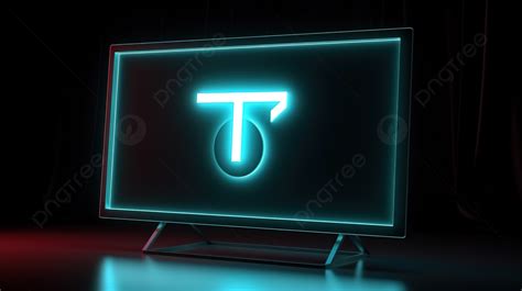 รูปพื้นหลังโลโก้ Tiktok เรืองแสงประดับทีวีเรนเดอร์ 3 มิติ พื้นหลัง