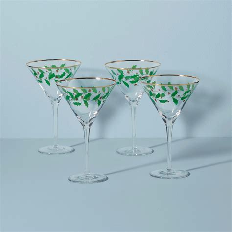 holiday 4 piece martini glass set lenox corporation