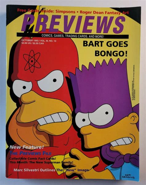 Previews Comic Catalog Oct 1993 Bart Simpson Bongo - Thor Asgard - NoML ...