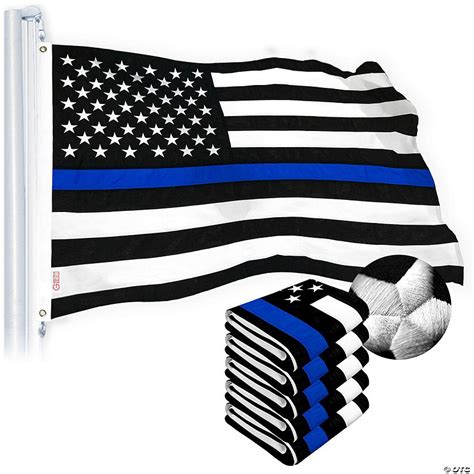 g128 thin blue line flag 2x3ft 5 pack embroidered spun polyester oriental trading