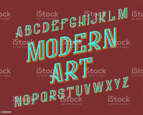 Modern Art Typeface Retro Font Isolated English Alphabet Stock