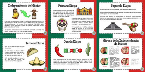 La independencia de México en diseños por etapas Material Educativo Heroes de la