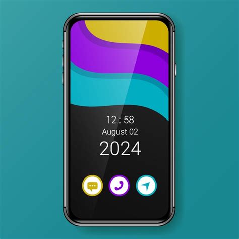 Premium Vector Rainbow Theme User Interface Realistic Smartphone Home