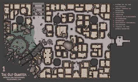 Free Annotated Maps And Dm Notes Milbys Maps Dwarven City Dnd