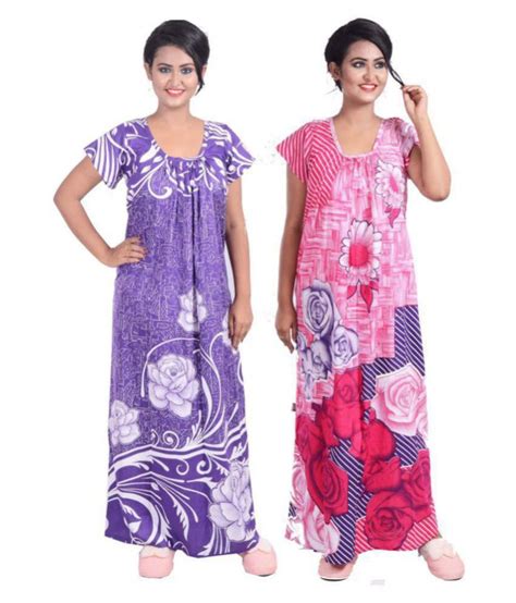 Buy Chakraborty Cotton Nighty And Night Gowns Multi Color Online At Best Prices In India Snapdeal
