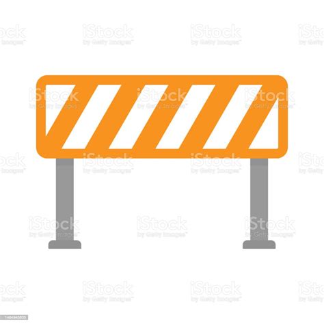 Rectangular Road Construction Sign Icon Color Silhouette Horizontal