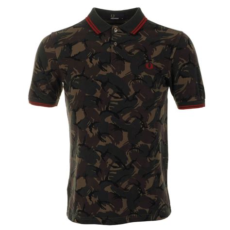 Fred Perry X Margate Camo On The Run Polo T Shirt In Green For Men Lyst