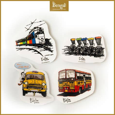 Buy Kolkata Themed Fridge Magnets Online Set Of 4