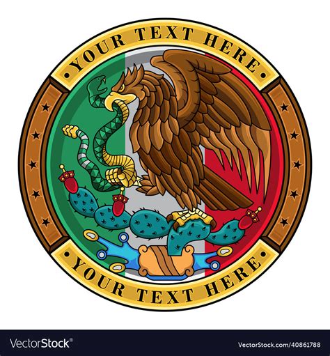 Mexican Flag Eagle Logo Royalty Free Vector Image