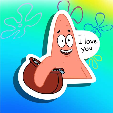 Patrick Star I Love You Meme Sticker Funny Etsy