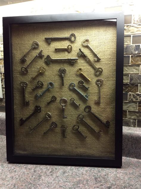 Diy Shadow Box Framed Antique Vintage Skeleton Keys