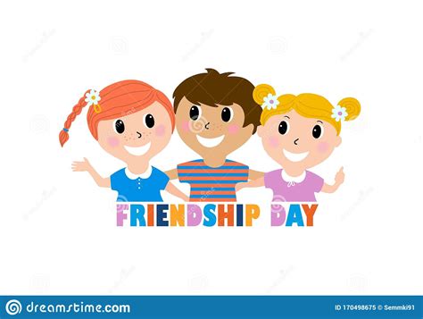 Cute Kids Smiling Cartoon Isolated On White Background Three Best