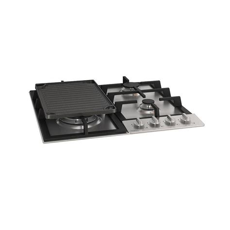 Ancona 24 Inch Gas Cooktop In Stainless Steel Including Cast Iron